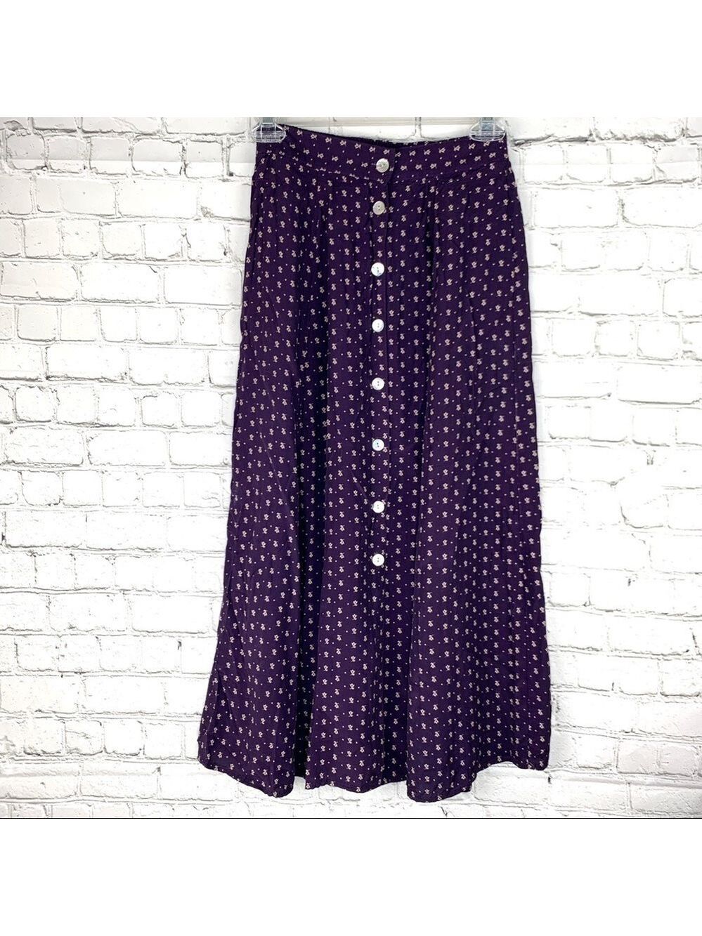 NWOT-VINTAGE 80s Sophisticates Petites By Jonathan Martin ButtonFront Long Skirt